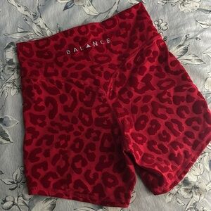 Balance Athletica Red Leopard Shorts